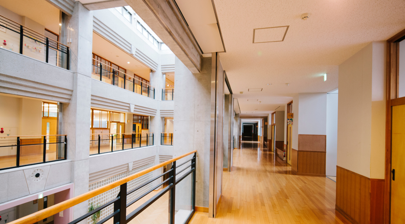 empty school lobby