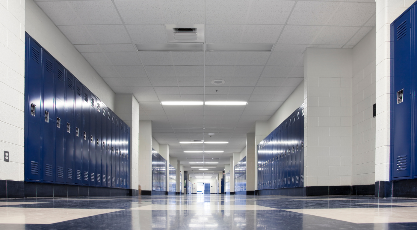 empty school hallway