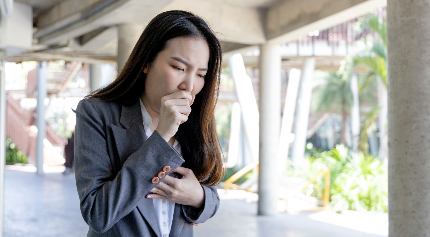 woman coughing