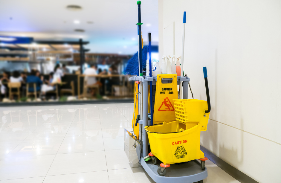 mall cleaning company cleaning cart